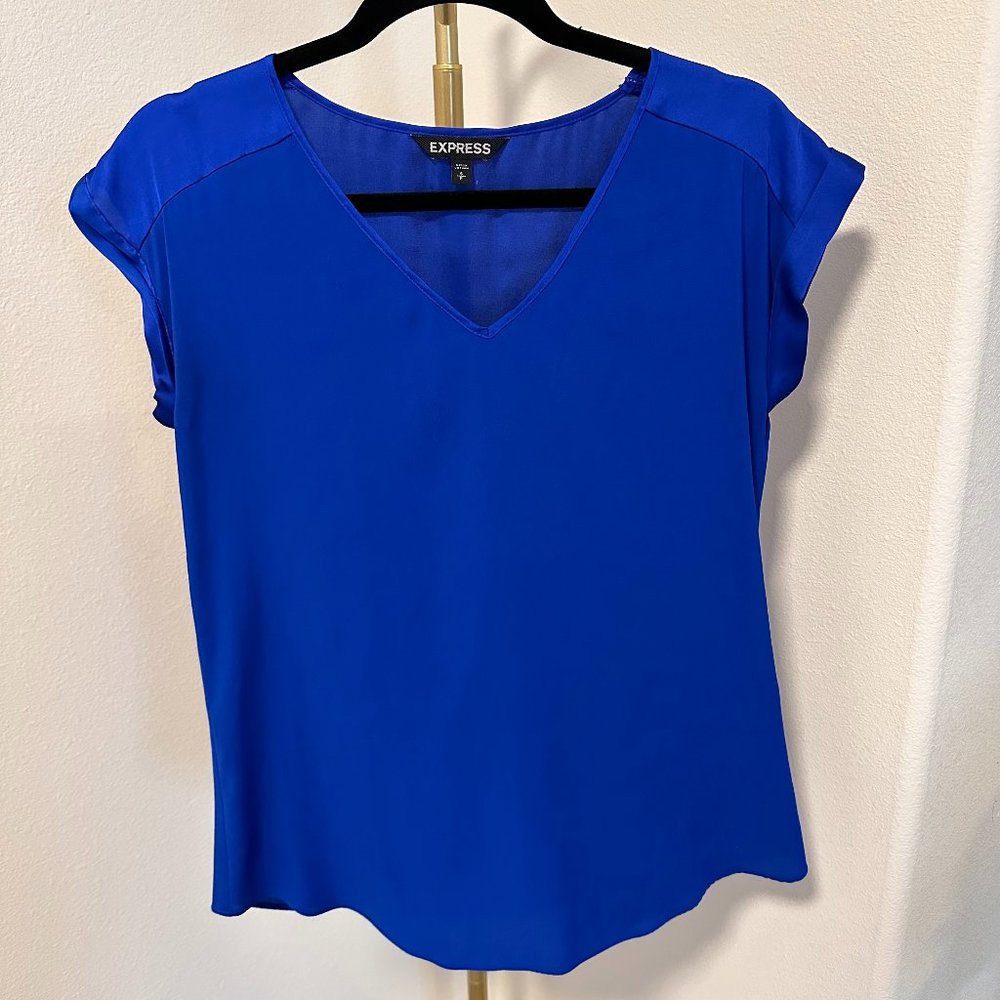 Royal Blue Silk Type T Shirt
